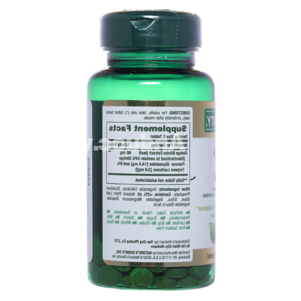 Nature's Bounty Ginkgo Biloba hỗ trợ tăng tuần hoàn máu não chai 60 viên