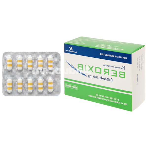 Beroxib 200mg giảm đau, kháng viêm xương khớp (3 vỉ x 10 viên)