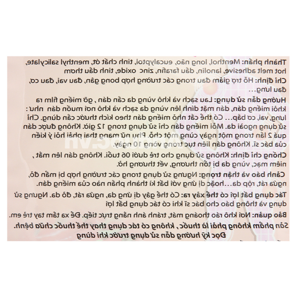 Miếng dán Tika-Patch Plus giảm đau cơ xương khớp gói 6 miếng