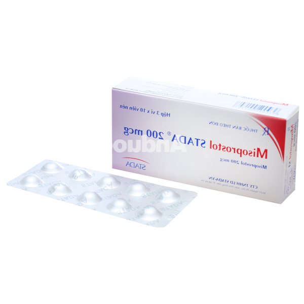 Misoprostol Stada 200mcg trị viêm loét dạ dày (3 vỉ x 10 viên)