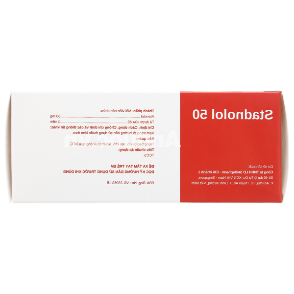 Stadnolol 50 trị tăng huyết áp, đau thắt ngực (10 vỉ x 10 viên)