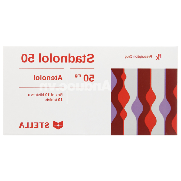 Stadnolol 50 trị tăng huyết áp, đau thắt ngực (10 vỉ x 10 viên)