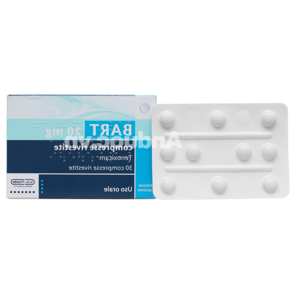Bart 20mg trị viêm khớp dạng thấp, viêm xương khớp (3 vỉ x 10 viên)