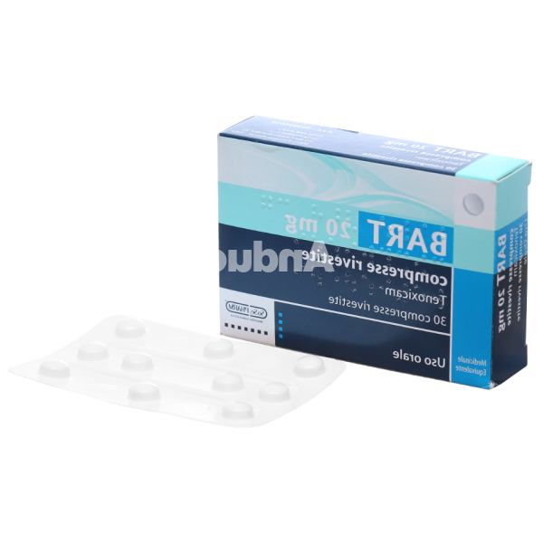 Bart 20mg trị viêm khớp dạng thấp, viêm xương khớp (3 vỉ x 10 viên)
