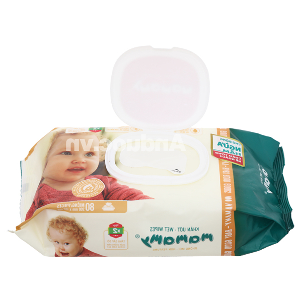 Khăn ướt em bé Mamamy không mùi hương gói 80 miếng