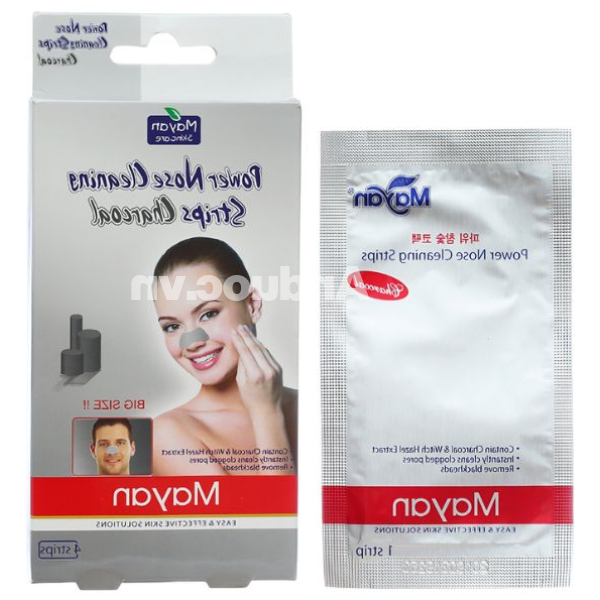 Miếng dán lột mụn cám than hoạt tính Mayan hút bã nhờn hộp 4 miếng