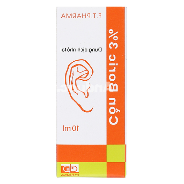 Cồn Boric F.T Pharma 3% phòng viêm tai lọ 10ml
