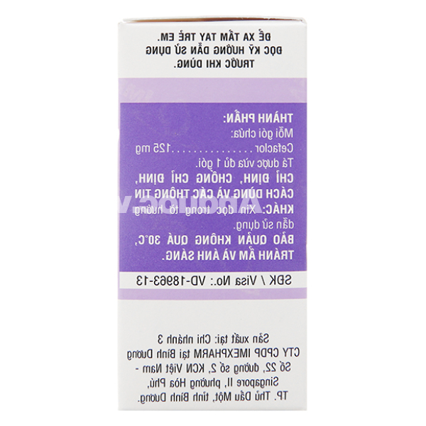 Cốm pha hỗn dịch uống Imeclor 125 trị nhiễm khuẩn (12 gói x 1.5g)