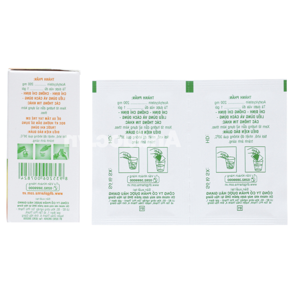Thuốc bột Mitux 200mg làm tan đàm trong bệnh lý hô hấp (24 gói x 1.5g)
