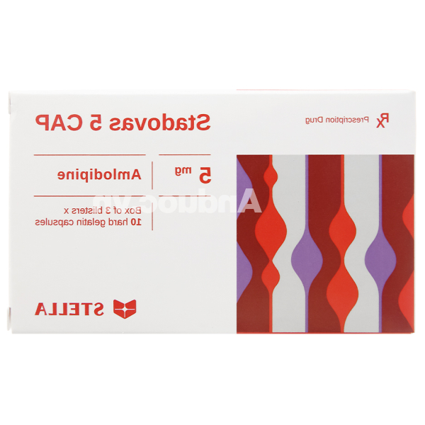 Stadovas 5 Cap trị tăng huyết áp, đau thắt ngực (3 vỉ x 10 viên)