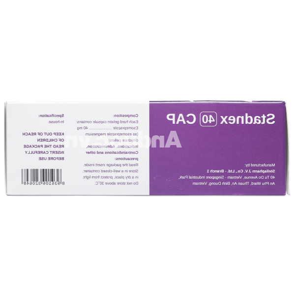 Stadnex 40 Cap trị trào ngược dạ dày, thực quản (4 vỉ x 7 viên)