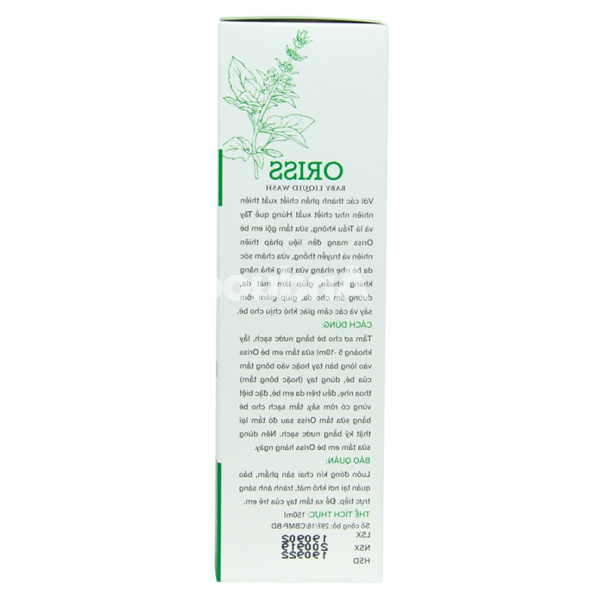 Sữa tắm gội Oriss lá trầu không dịu nhẹ, sạch rôm sảy cho bé chai 150ml