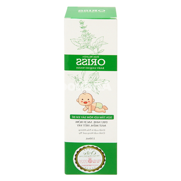 Sữa tắm gội Oriss lá trầu không dịu nhẹ, sạch rôm sảy cho bé chai 150ml