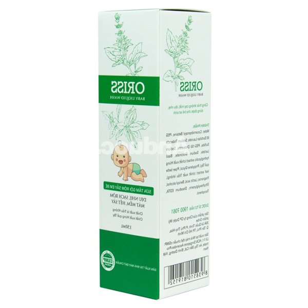 Sữa tắm gội Oriss lá trầu không dịu nhẹ, sạch rôm sảy cho bé chai 150ml