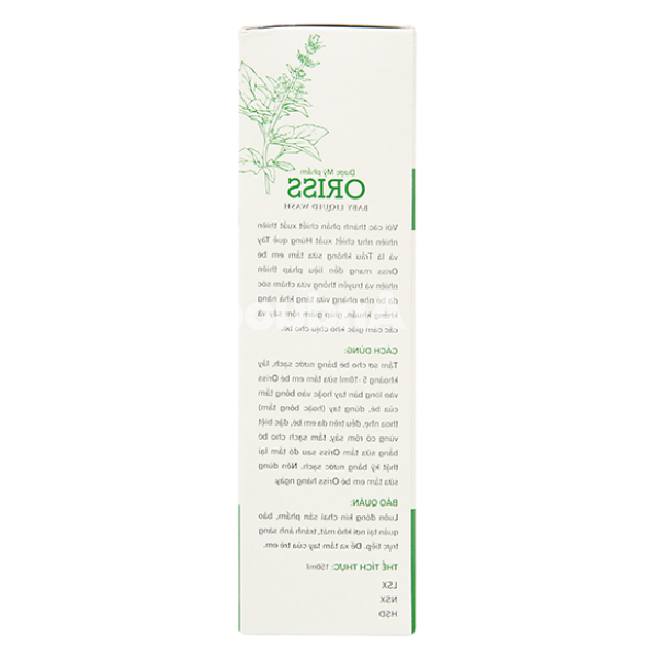 Sữa tắm gội Oriss lá trầu không dịu nhẹ, sạch rôm sảy cho bé chai 150ml