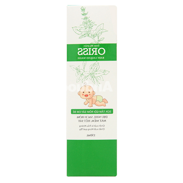 Sữa tắm gội Oriss lá trầu không dịu nhẹ, sạch rôm sảy cho bé chai 150ml