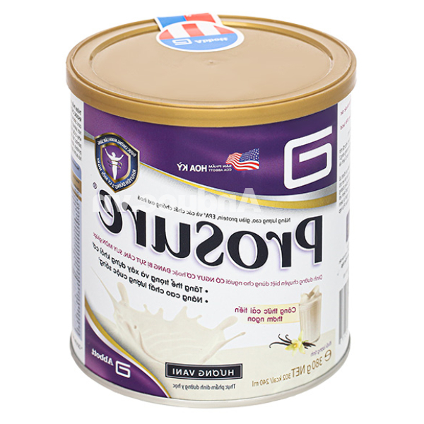 Sữa bột Prosure bổ sung dinh dưỡng cho người sụt cân do bệnh hương vani lon 380g