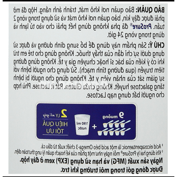 Sữa bột Prosure bổ sung dinh dưỡng cho người sụt cân do bệnh hương vani lon 380g