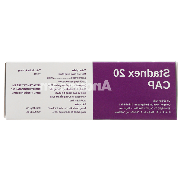 Stadnex 20 Cap trị trào ngược dạ dày, thực quản (4 vỉ x 7 viên)