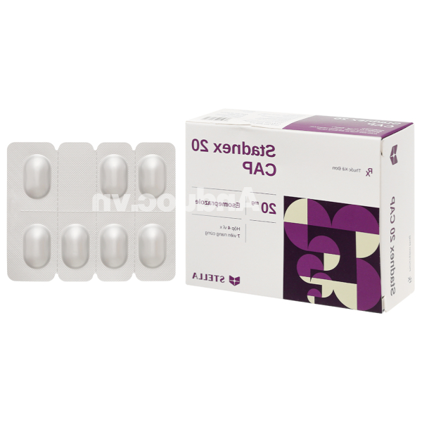 Stadnex 20 Cap trị trào ngược dạ dày, thực quản (4 vỉ x 7 viên)