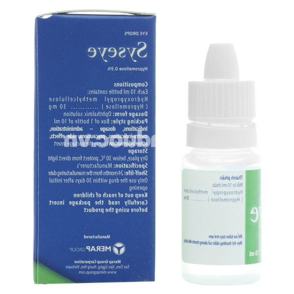 Dung dịch nhỏ mắt Syseye 0.3% giảm kích ứng mắt, khô mắt lọ 10ml