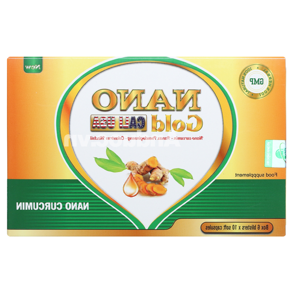 Nano Gold New Cali USA hỗ trợ giảm viêm loét dạ dày hộp 60 viên