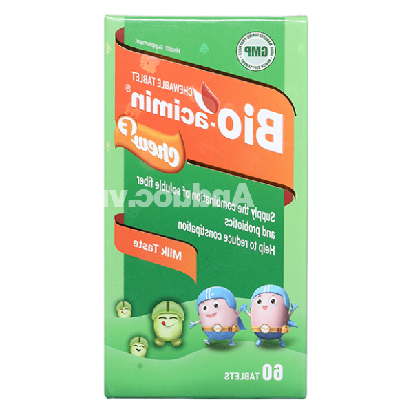 Viên nhai Bio-acimin Chew F bổ sung chất xơ chai 60 viên