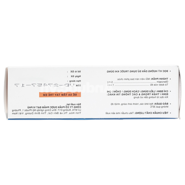 Zapnex-5 trị tâm thần phân liệt, rối loạn lưỡng cực (3 vỉ x 10 viên)