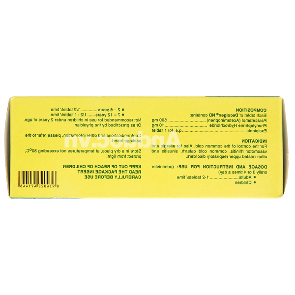 Decolgen ND trị các triệu chứng cảm (12 vỉ x 10 viên)