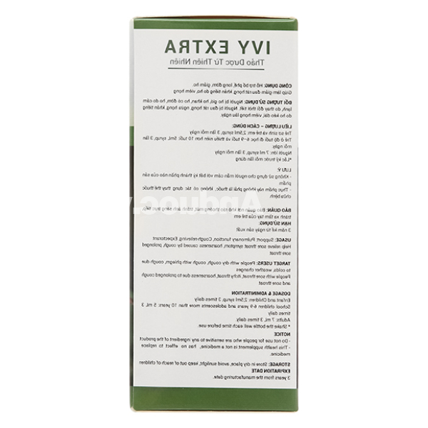 Siro Ivy Extra hỗ trợ giảm ho, bổ phổi chai 90ml