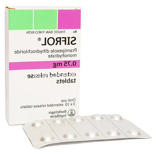 Sifrol 0.75mg trị bệnh Parkinson vô căn (3 vỉ x 10 viên)
