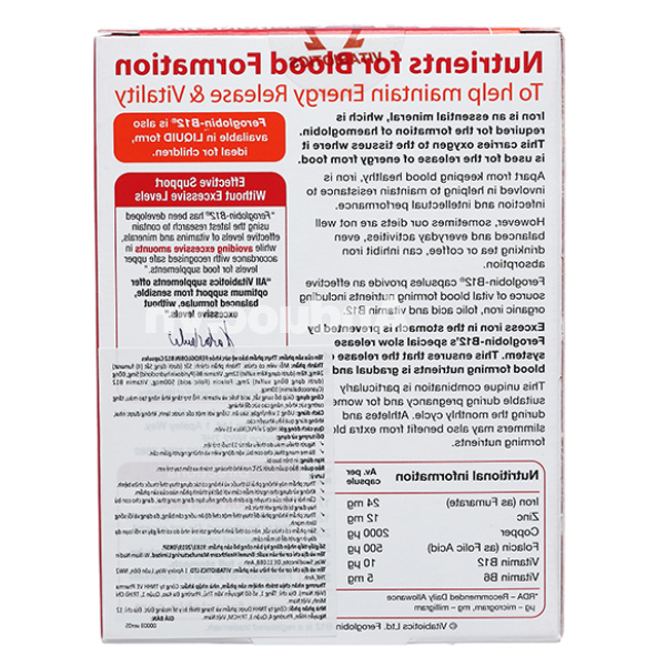 Vitabiotics Feroglobin B12 hỗ trợ tăng khả năng tạo máu hộp 30 viên