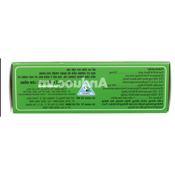 Hoạt Huyết Dưỡng Não Ladophar giúp cải thiện trí nhớ (5 vỉ x 20 viên)