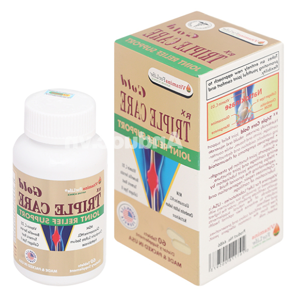 Triple Care Gold tạo độ nhờn và dẻo dai cho khớp hộp 60 viên