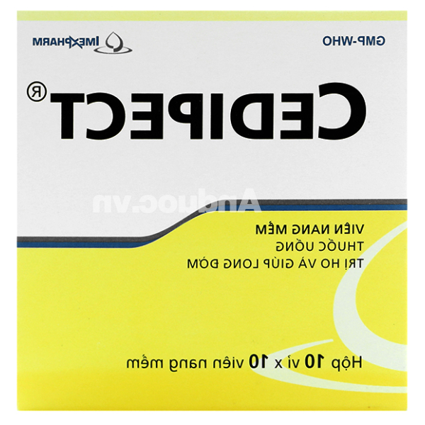 Cedipect trị ho, long đàm (10 vỉ x 10 viên)