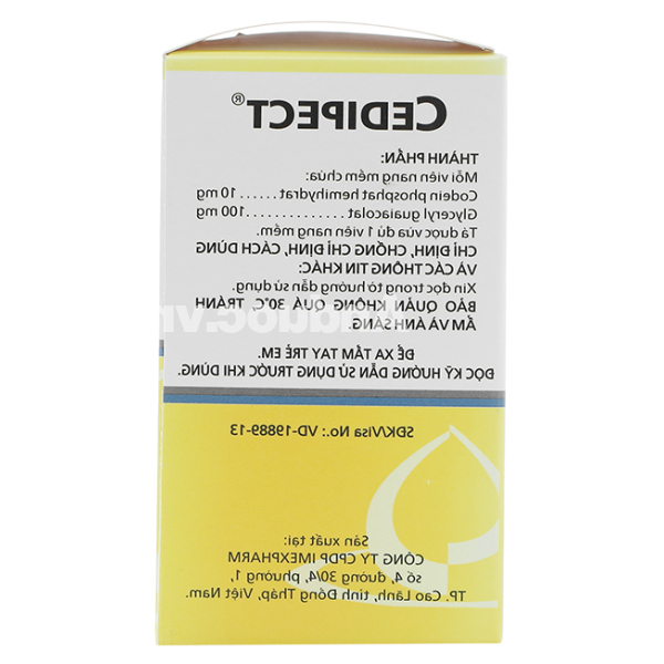 Cedipect trị ho, long đàm (10 vỉ x 10 viên)