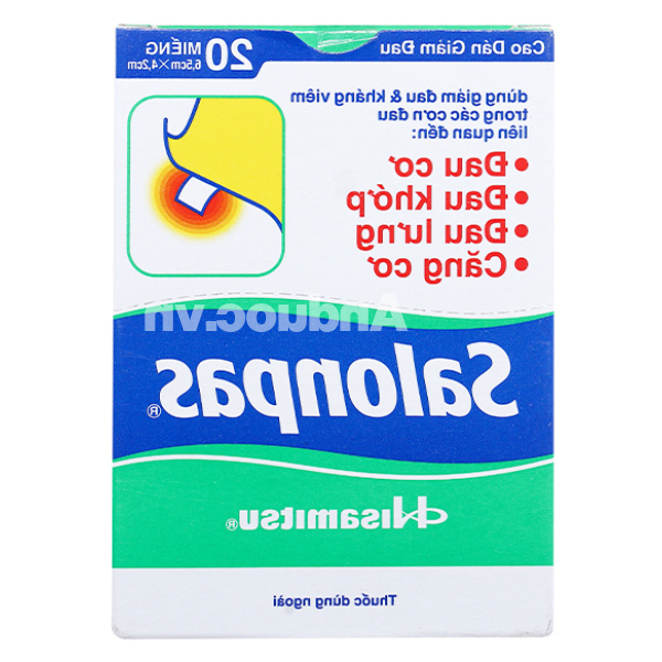 Cao dán Salonpas giảm đau, kháng viêm cơ xương (10 hộp x 20 miếng)