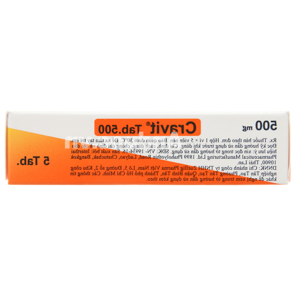 Cravit Tab.500 trị nhiễm khuẩn (1 vỉ x 5 viên)