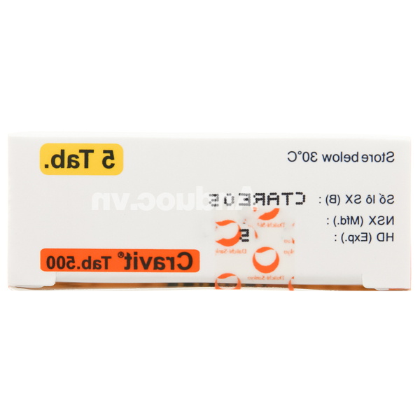 Cravit Tab.500 trị nhiễm khuẩn (1 vỉ x 5 viên)