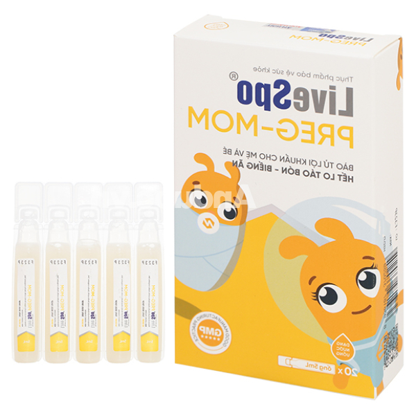 Men vi sinh LiveSpo Preg-Mom bổ sung lợi khuẩn mẹ và bé hộp 20 ống x 5ml