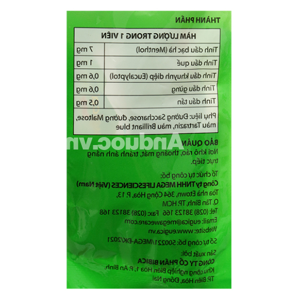 Kẹo ngậm thảo dược Eugica Candy giảm ho, đau họng gói 37.5g