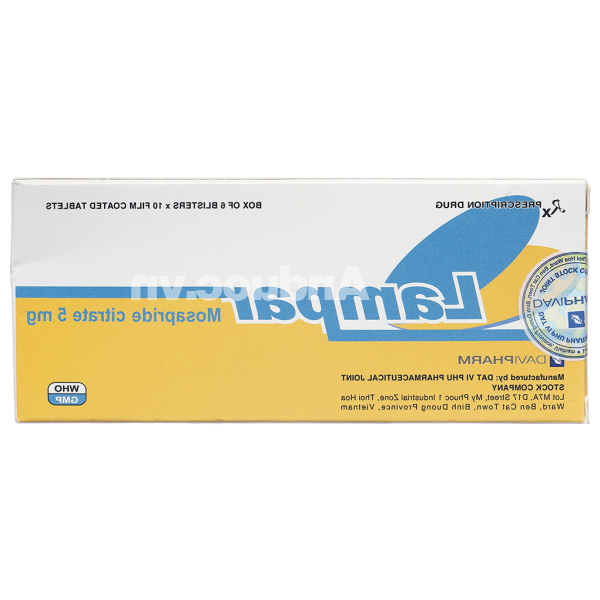 Lampar 5mg trị triệu chứng dạ dày - ruột (6 vỉ x 10 viên)