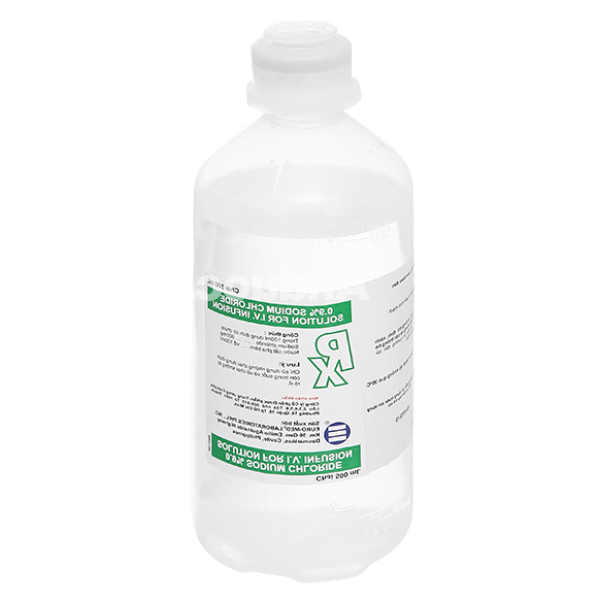 Dịch truyền 0.9% Sodium Chloride Solution Euro-Med bổ sung muối, nước chai 500ml