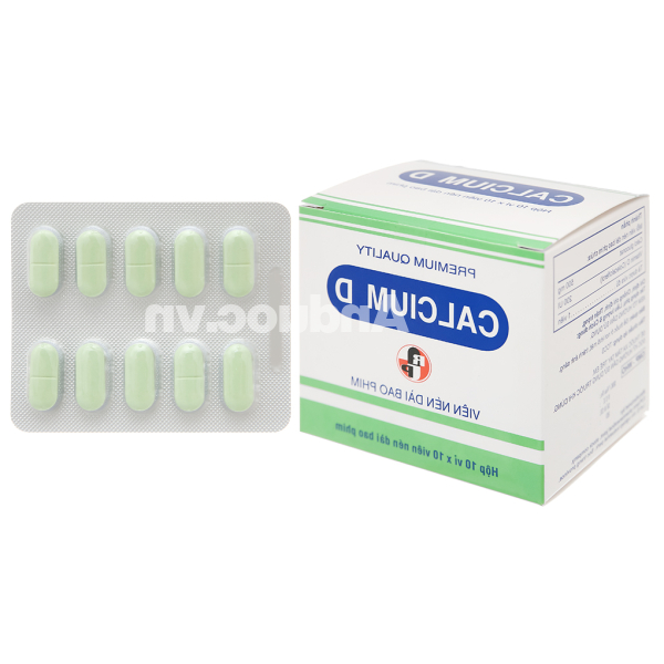 Calcium D Robinson Pharma trị loãng xương, còi xương (10 vỉ x 10 viên)