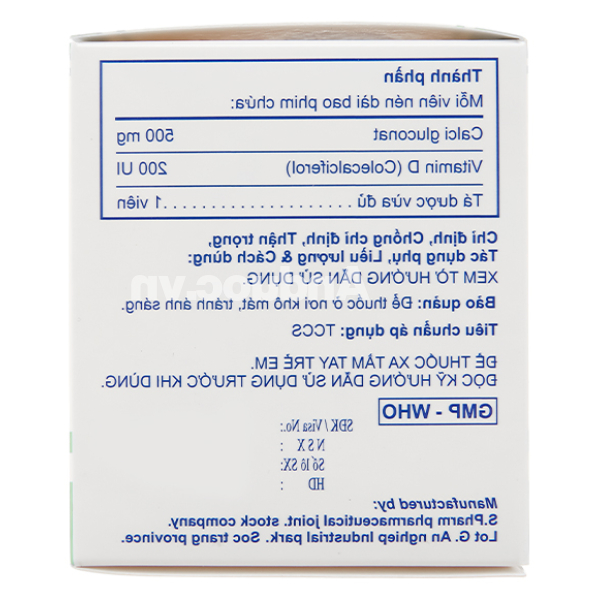 Calcium D Robinson Pharma trị loãng xương, còi xương (10 vỉ x 10 viên)