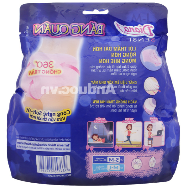 Băng quần Diana Sensi size M-L chống tràn gói 2 miếng