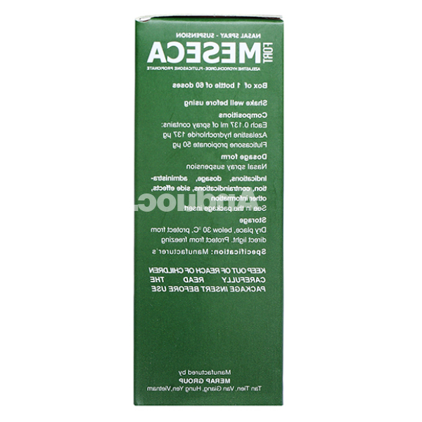 Thuốc xịt mũi Meseca Fort giảm các triệu chứng viêm mũi dị ứng lọ 60 liều