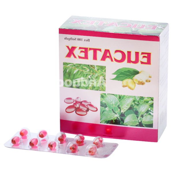 Eucatex hồng hỗ trợ giảm ho, đau rát họng hộp 100 viên