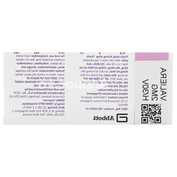 Valiera 2mg trị chứng rối loạn vận mạch (1 vỉ x 30 viên)