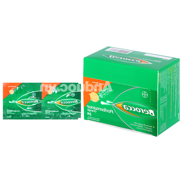 Viên nén sủi bọt Berocca Performance trị thiếu hụt vitamin C, B, kẽm (12 vỉ x 2 viên)